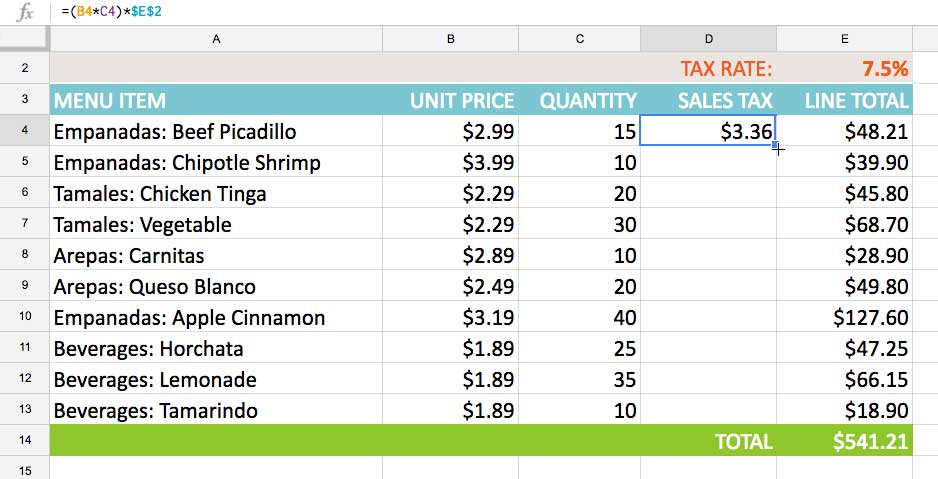 Chọn ô bạn muốn sao chép