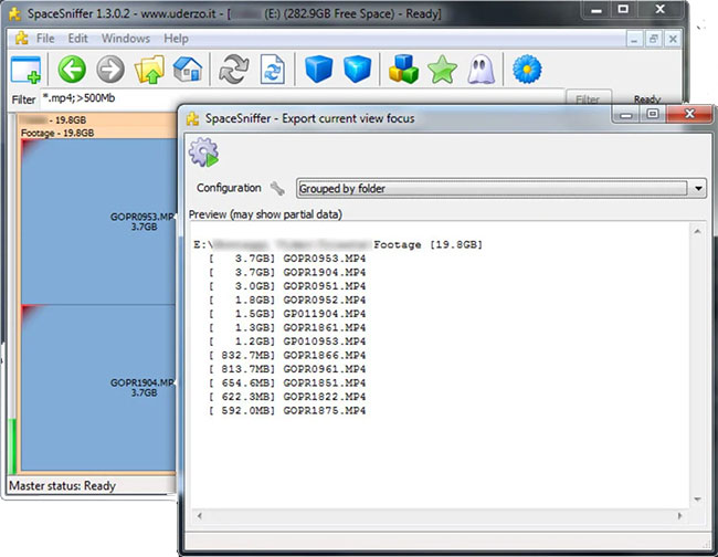 Cáu hình SpaceSniffer