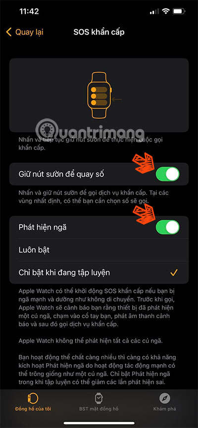 gọi sos apple watch