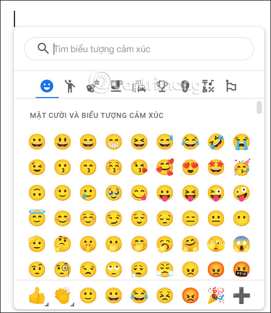 Chủ đề biểu tượng cảm xúc Google Docs