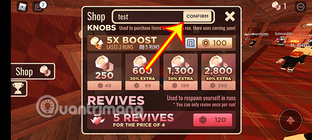 Điền giftcode và nhấn Confirm.