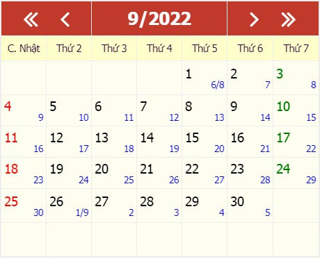 Ngày Đẹp Tháng 9 Năm 2022, Ngày Tốt Tháng 9 Năm 2022 Là Ngày Nào?