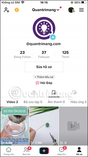 Nội dung đã lưu trên TikTok