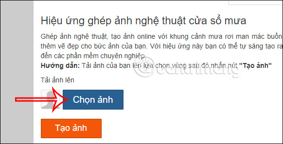 Tải ảnh làm hiệu ứng mưa