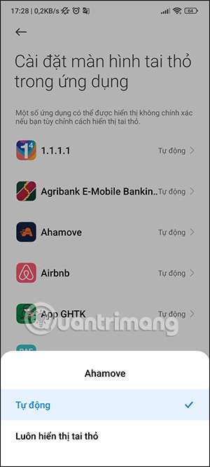 Chỉnh tai thỏ cho ứng dụng