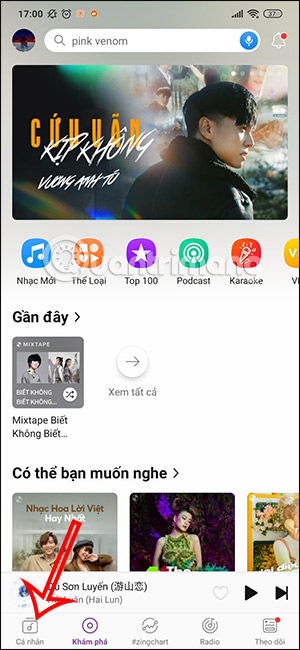 Giao diện Zing MP3