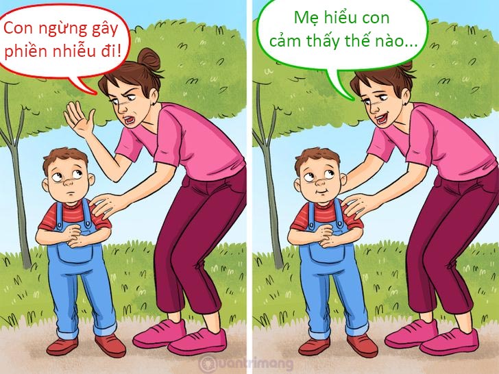 Thừa nhận cảm xúc mà trẻ đang cảm nhận và cố gắng giúp đỡ chúng