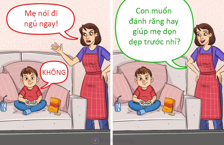 Đưa ra các lựa chọn để trẻ có thể quyết định những gì muốn làm