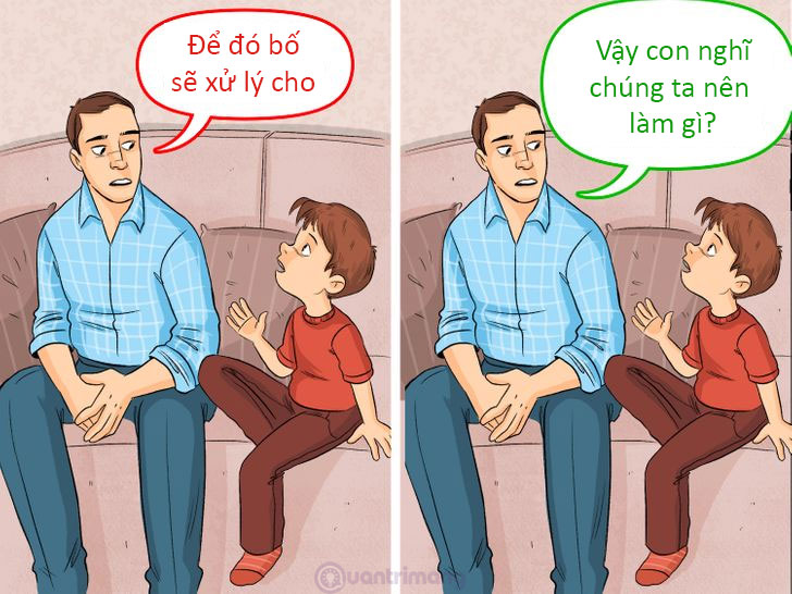 Cố gắng hỏi ý kiến và giải pháp cho các vấn đề của chính trẻ