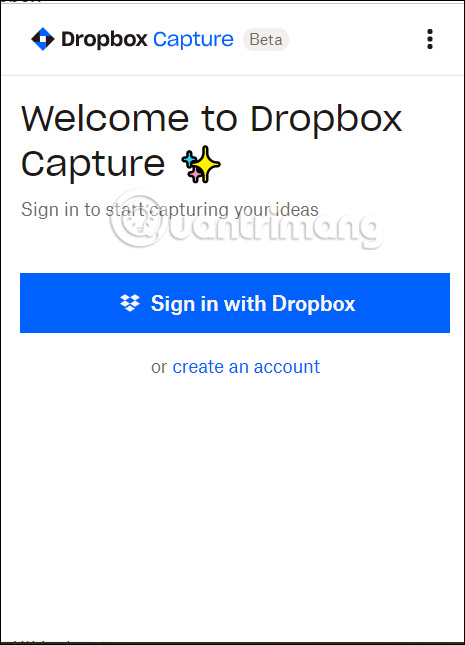 Đăng nhập tài khoản Dropbox