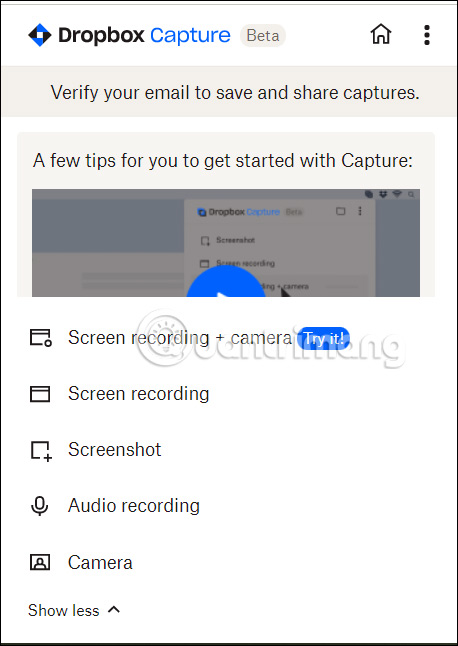 Chụp ảnh màn hình bằng Dropbox Capture