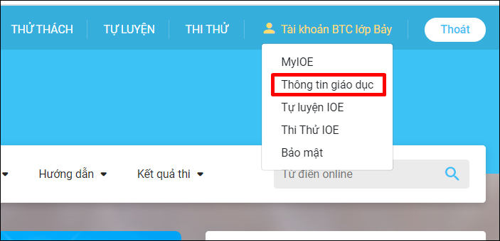 Thông tin tài khoản IOE