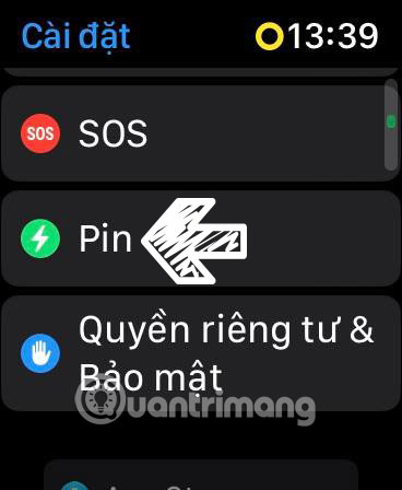 nguồn điện thấp apple watch