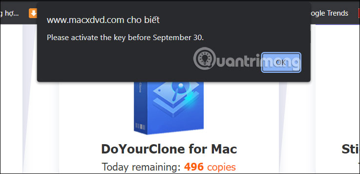 Thời gian quy định nhập key trên Digiarty Software