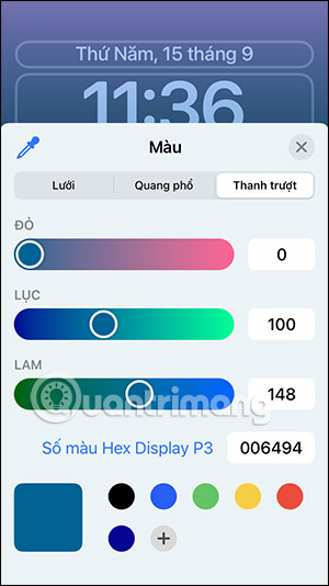 Thanh chỉnh gam màu