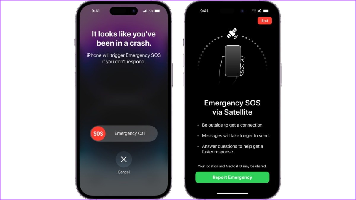 Cả hai điện thoại đều có tính năng SOS khẩn cấp hoàn toàn mới 