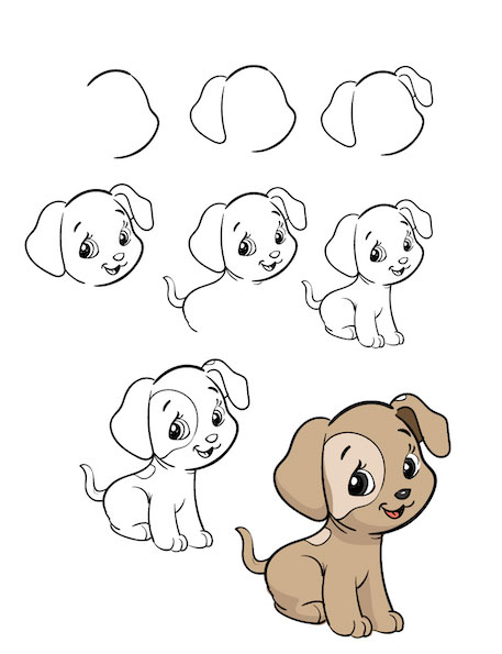 Vẽ con chó dễ thương