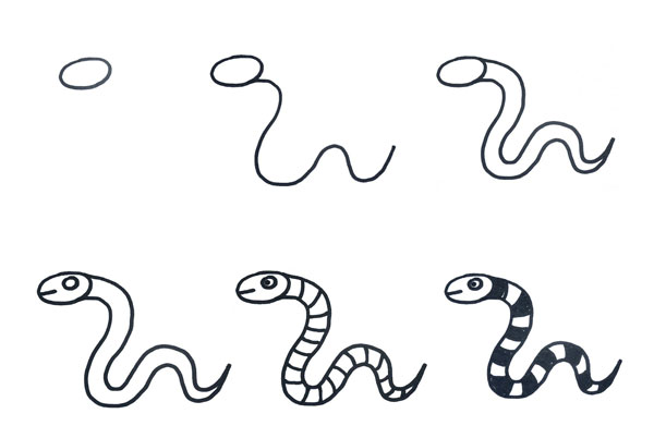 Bạn muốn học cách vẽ một con rắn đơn giản nhưng không kém phần nghệ thuật? Hãy xem qua bức hình vẽ con rắn này, chỉ với những nét vẽ đơn giản nhưng bạn đã có thể tạo ra một tác phẩm nghệ thuật đẹp mắt.