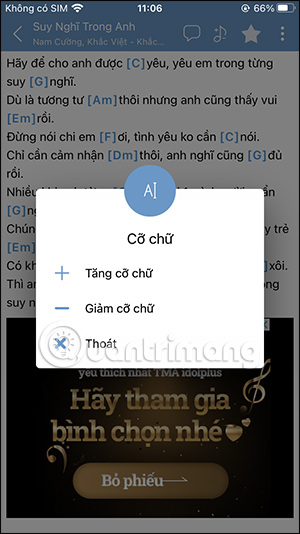 Chỉnh giao diện