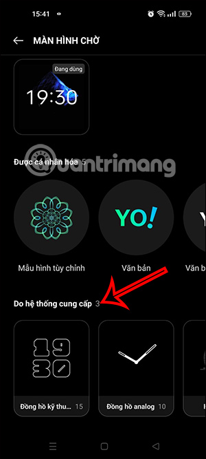 Chọn kiểu hiển thị đồng hồ
