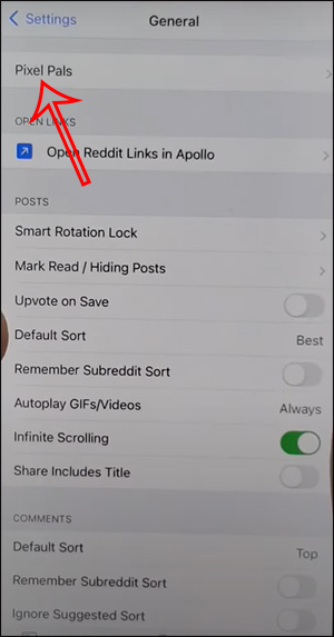 Chỉnh ứng dụng Apollo for Reddit