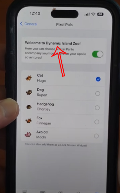 Chọn con vật mới