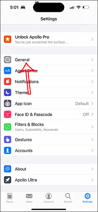 Chỉnh ứng dụng Apollo for Reddit