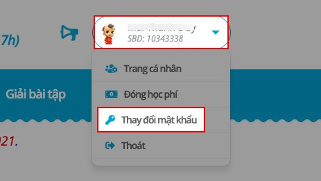 Thay đổi mật khẩu Trạng Nguyên Tiếng Việt