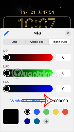 Điền mã màu bất kỳ