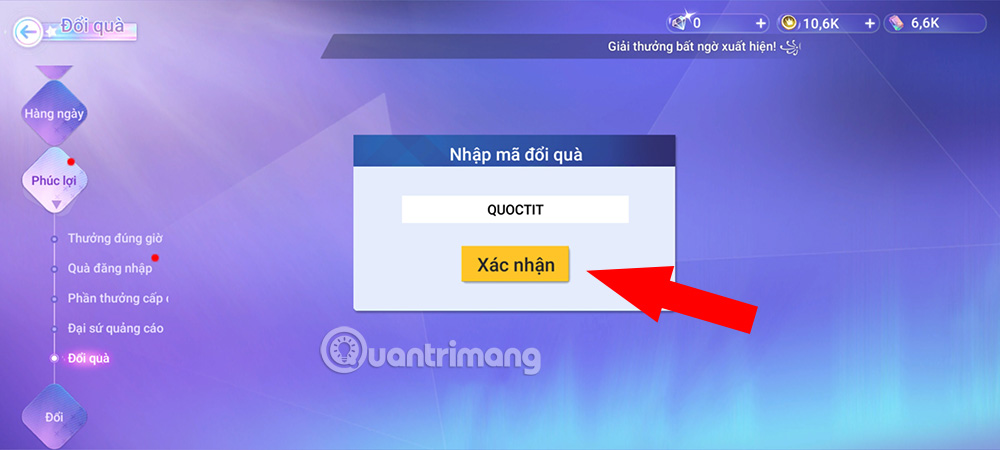 Hướng dẫn nhập code AU TOP