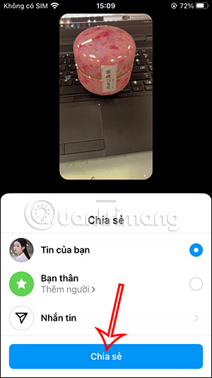 Chia sẻ Story Instagram