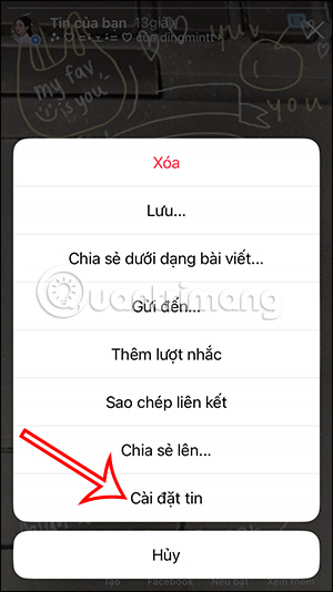 Cài đặt tin Story Instagram