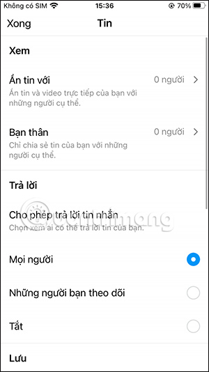Chỉnh Story Instagram