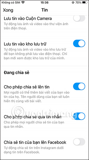 Thay đổi Story Instagram