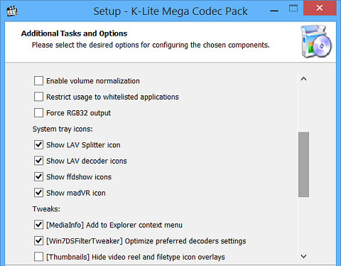 Thiết lập K-Lite Mega Codec