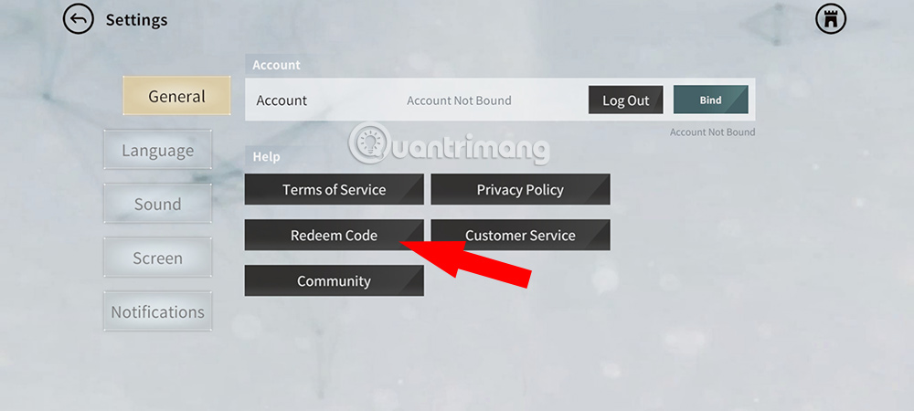 Cách nhập code Rise of Eros