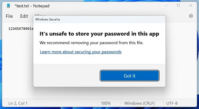 Cách bật Enhanced Phishing Protection trên Windows 11 để hiện cảnh báo khi nhập mật khẩu vào Notepad và các trang web