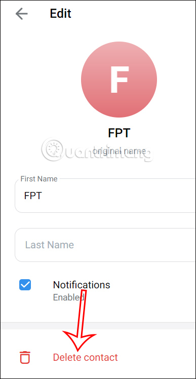 Xóa số liên hệ Telegram trên PC