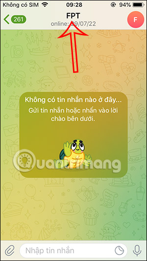 Nhấn vào tên Telegram