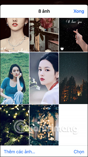 Chọn thêm ảnh vào màn khóa 