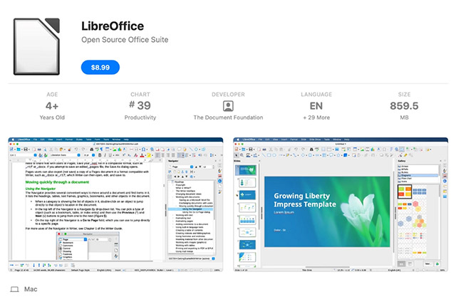 LibreOffice hiện đã có mặt trên Mac App Store