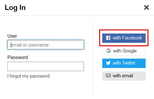 Nút đăng nhập bằng Facebook