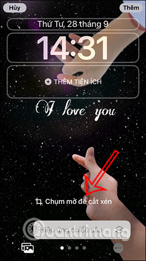 Chụm mở để cắt hình nền iPhone