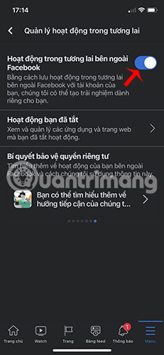 Tắt tùy chọn