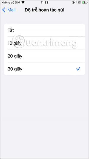 Thu hồi email iOS 16