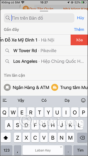 Tìm kiếm điểm đến