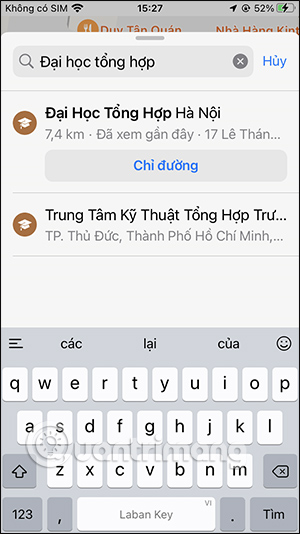 Điểm đến trên bản đồ