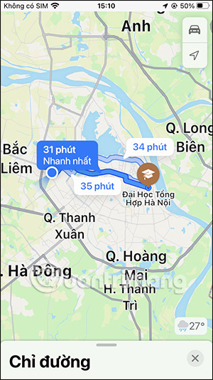 Di chuyển trên Apple Maps