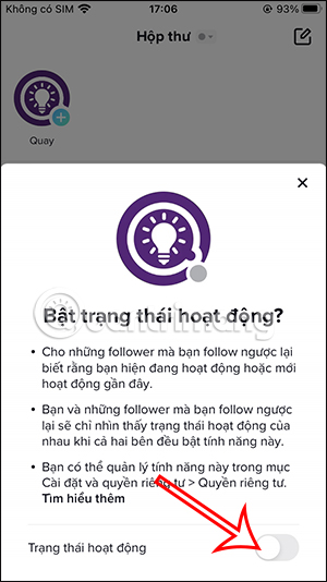 Trạng thái hoạt trộng TikTok