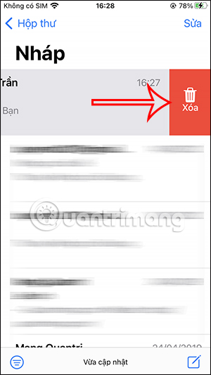 Xóa email iPhone 